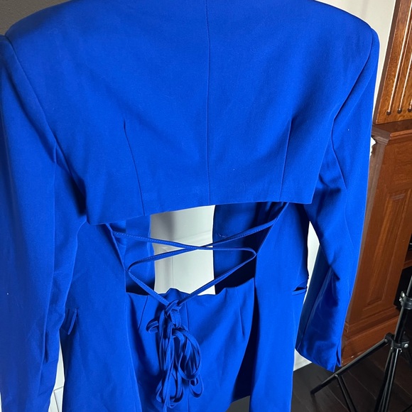 NWT Danielle Bernstein Blue Tie Blazer - Picture 7 of 7